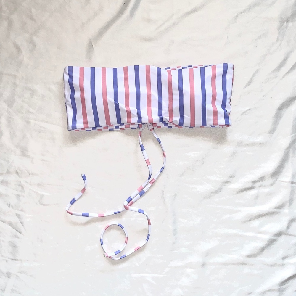 Zaful Purple/Pink Striped Bikini Top (Brand New)